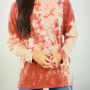 Free People Be Free Cabernet Combo Tie-Dyed Tee S